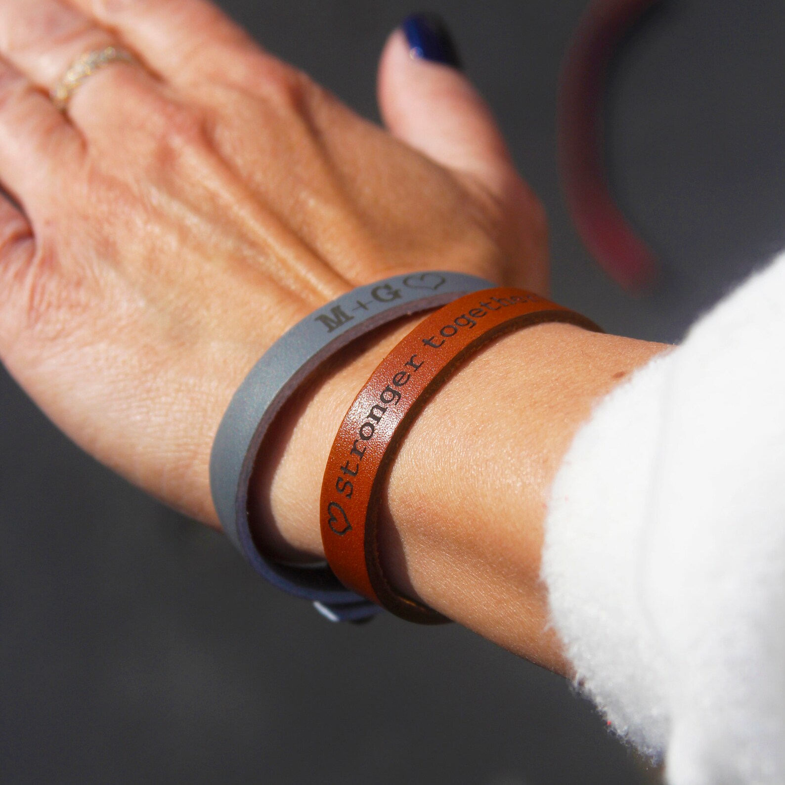 Women's Personalized Leather Bracelets Custom Engraved Etsy