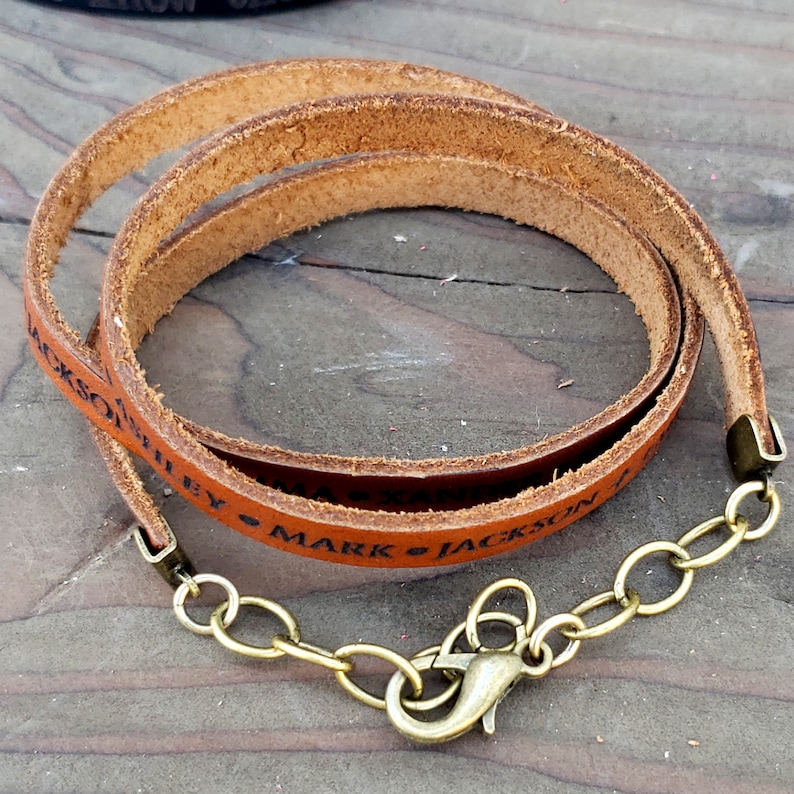 Personalized Triple Wrap Leather Bracelets Custom Engraved Etsy