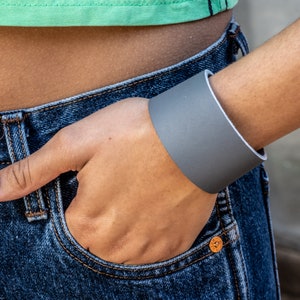 Women&#39;s - Wide Leather Cuff Bracelets - Solid Colors - Super Flexible and Comfortable with a suede back, Your wrists will fall in love!