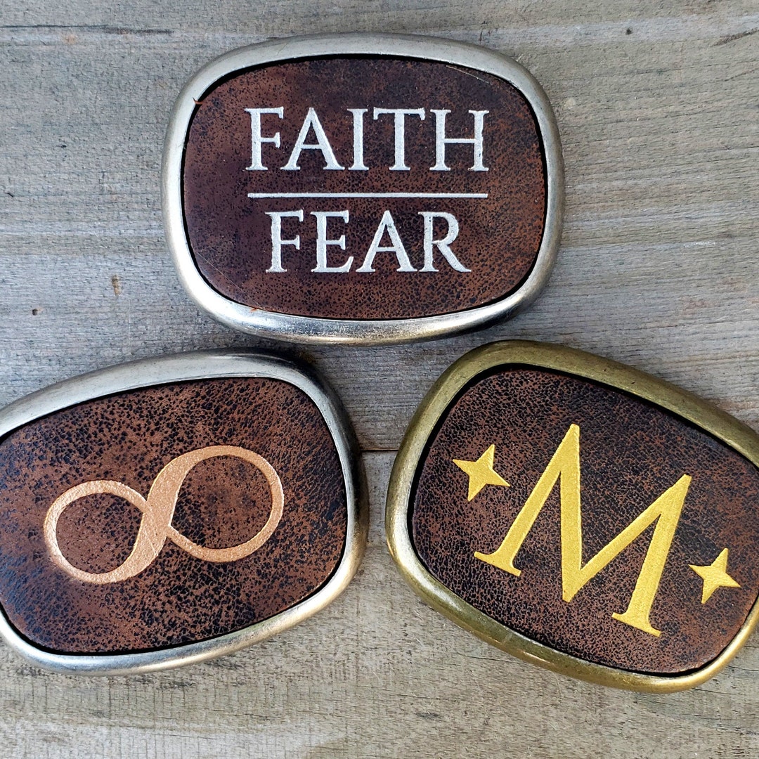 Vintage Style Custom Leather Belt Buckles for Men or Women - Engraved ...