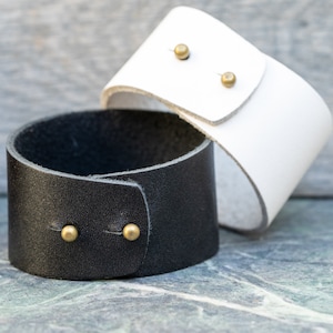 Men&#39;s & Women&#39;s - Wide Leather Cuff Bracelets - Solid Colors - Super Flexible and Comfortable , Your wrists will fall in love!