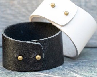 Men's & Women's - Wide Leather Cuff Bracelets - Solid Colors - Super Flexible and Comfortable , Your wrists will fall in love!