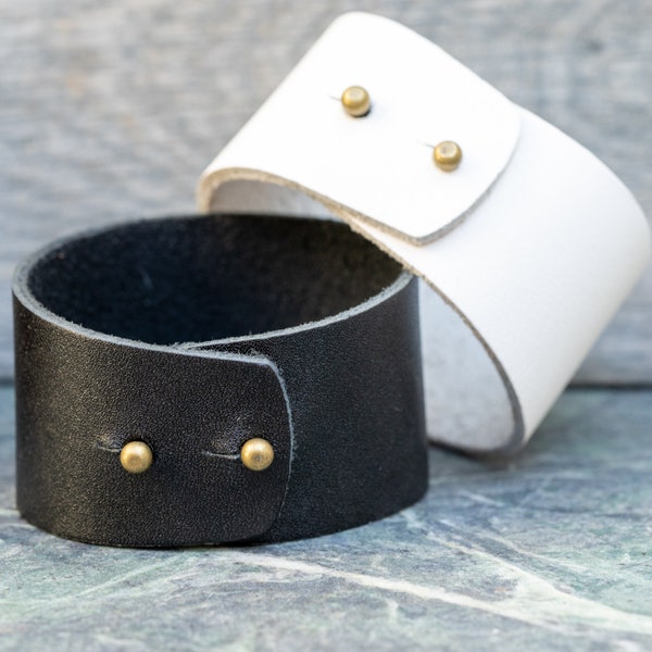 Men's & Women's - Wide Leather Cuff Bracelets - Solid Colors - Super Flexible and Comfortable , Your wrists will fall in love!