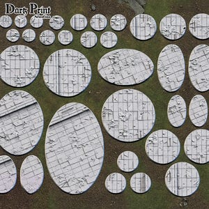 Ruined Imperial Palace - Custom Palace Ruins Themed 32/40/60mm+ Bases - All Sizes - Custom Rubble Bases for Sci-fi Wargames - Palace Bases.