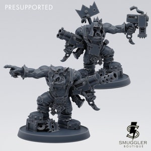 Grok and Snog- Grimdark Ork Shoota Boy Pair - High-Quality Resin Ork Kit + Custom 32/40mm Bases. Space Ork Boy or Boss Multi-part Mini Kit.