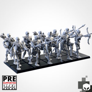 Skeleton Archers x20 - Undead Egyptian Skeleton Archers + 25mm Square Bases - Armies of the Sands Miniatures for Fantasy Wargames.