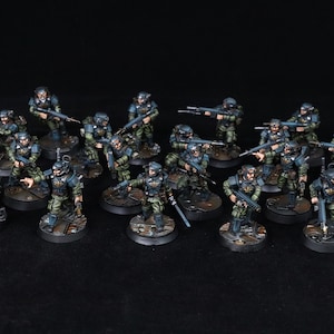 Infantry Squad - Runds' Imperial Guard Infantry Squad - Sci-fi Guardsmen Squad + 25mm custom bases - Sci-fi Custom Guardsmen.