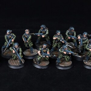 Recruit Infantry Squad - Runds' Imperial Guard Recruit Infantry Squad - Sci-fi Guardsmen Squad + 25mm custom bases - Sci-fi Custom Guardsmen