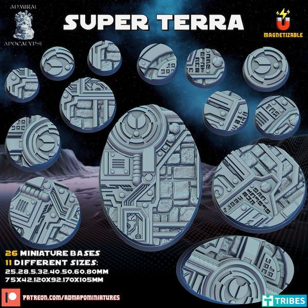 Sci-fi Terra Bases - Miniature Wargame Sci-fi Bases - Hi-tech Bases for Sci-fi Wargame Miniatures.