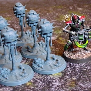 Khorne Chaos Demon Skull Objective Marker x6 - Chaos Themed Objective Markers for TableTop Miniature Games - 32mm Scale.