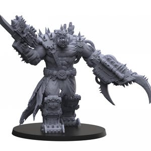 Big Klaw Boss, Space Ork Commander - Sci-fi Ork Miniature + Custom 80mm Resin Base. High Quality Resin Wargame Kit - Grimdark Orks.