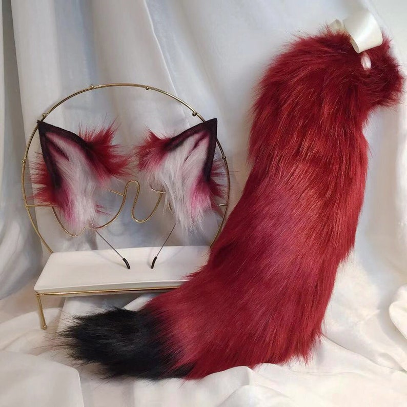 22in blood wolf tailwolf earscosplayanimal earsplush Etsy