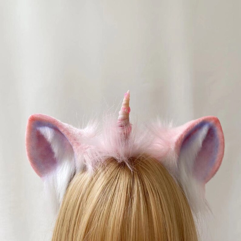 Custompink Unicorn Earscosplayfantasy Wonderlandanimal Etsy