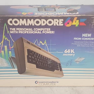 Ordenador personal Commodore 64 antiguo de utilería, Halt & Catch Fire, SOLO CAJA HACF