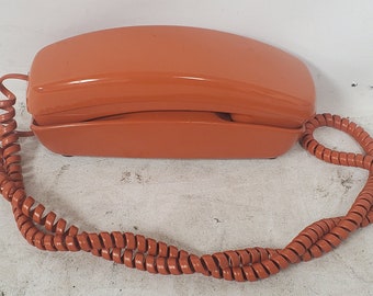 Vintage Bell Systems Western Electric Trimeline Desktop Button Phone Orange