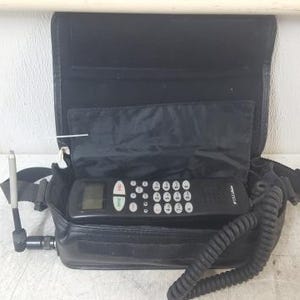 Vintage Toshiba AudioVox PRT9200 mobiele mobiele autotelefoon met hoesje