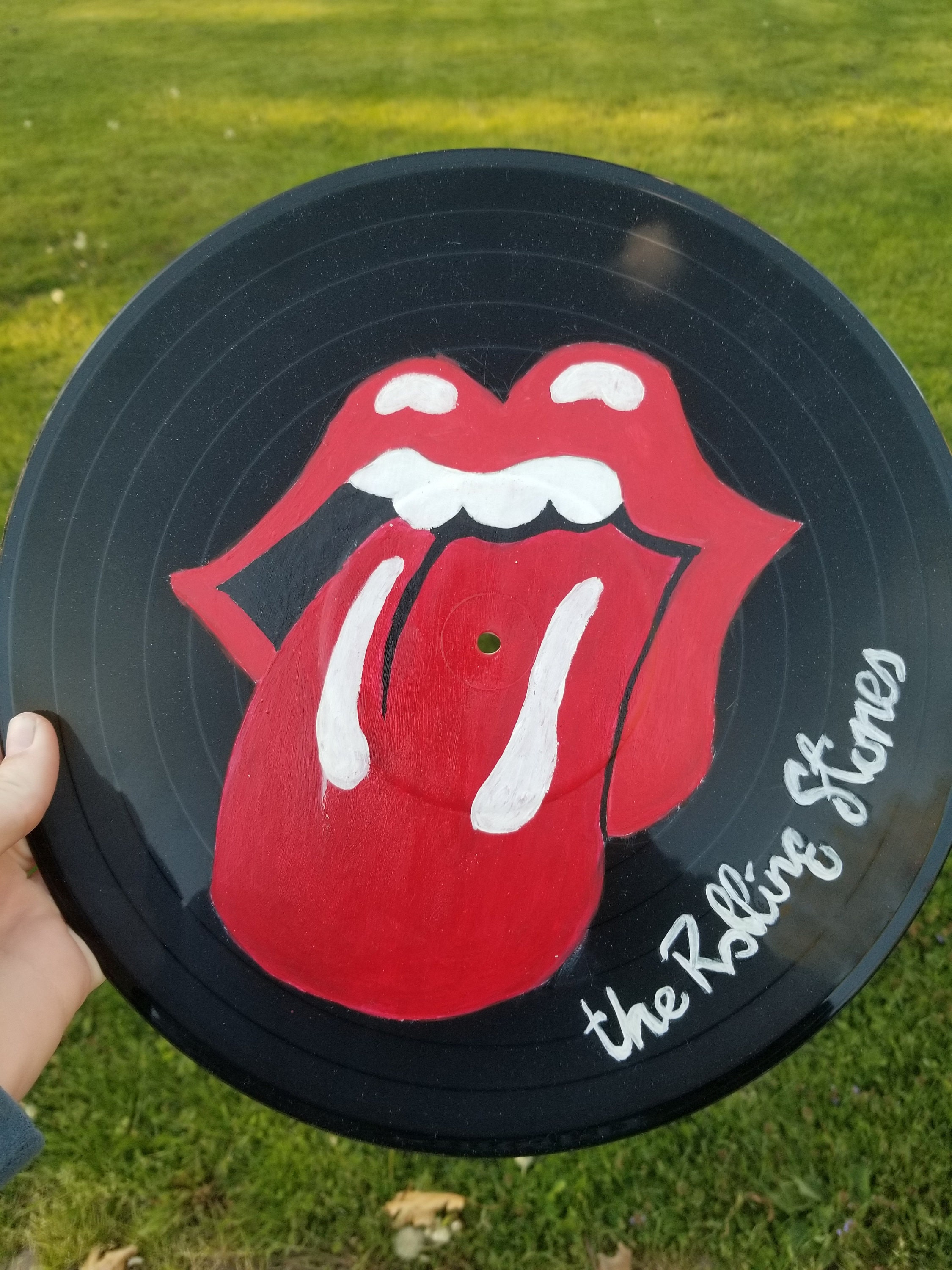 Rolling Stones Vinyl Painting Etsy