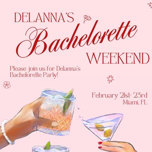 Custom Bachelorette Party Invitation and Itinerary