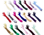 22 quot Stretch Satin Gloves Over Elbow Opera Length Bridal Wedding Halloween Costume