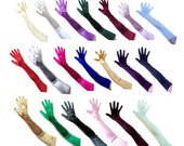 22 quot Stretch Satin Gloves Over Elbow Opera Length Bridal Wedding Halloween Costume