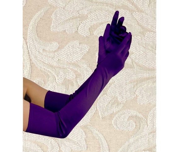 Dark Purple Premium Quality 23-inch Extra Long Over Elbow Stretch
