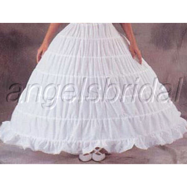 Top Quality Plus Size Cotton Mega Full 6-Hoop Petticoat Crinoline Bridal Wedding Gown Dress Underskirt Skirt Slip Fits 40"-52" Waist