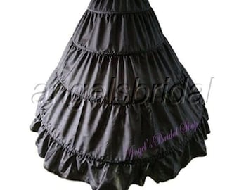 Top Quality Black 4-Hoop Petticoat Crinoline Bridal Wedding Gown Dress Underskirt Skirt Slip One Size Fits Most 22"-42" Waist