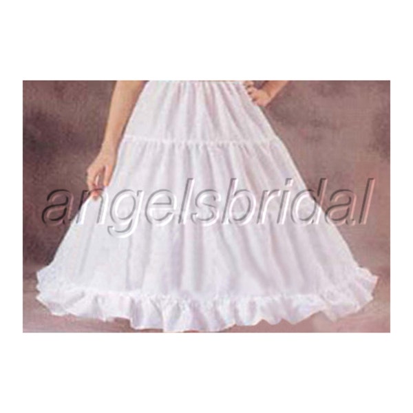 Top Quality Cotton 3-Hoop Flower Girl Petticoat Crinoline Bridal Gown Dress Skirt Slip