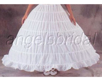 Top Quality Cotton Mega Full 6-Hoop Petticoat Crinoline Bridal Wedding Gown Dress Underskirt Skirt Slip One Size Fits Most 22"-52" Waist