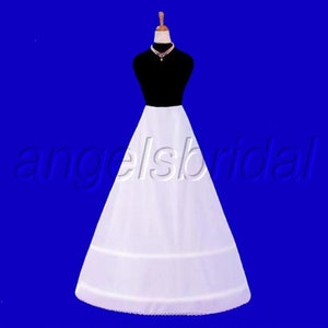 Premium Quality Cotton 2-Hoop Petticoat Crinoline Bridal Wedding Gown Dress Underskirt Skirt Slip One Size Fits Most