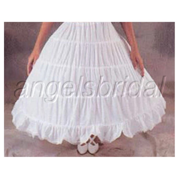 Top Quality Cotton 4-Hoop Petticoat Crinoline Bridal Wedding Gown Dress Underskirt Skirt Slip One Size Fits Most 24"-42" Waist