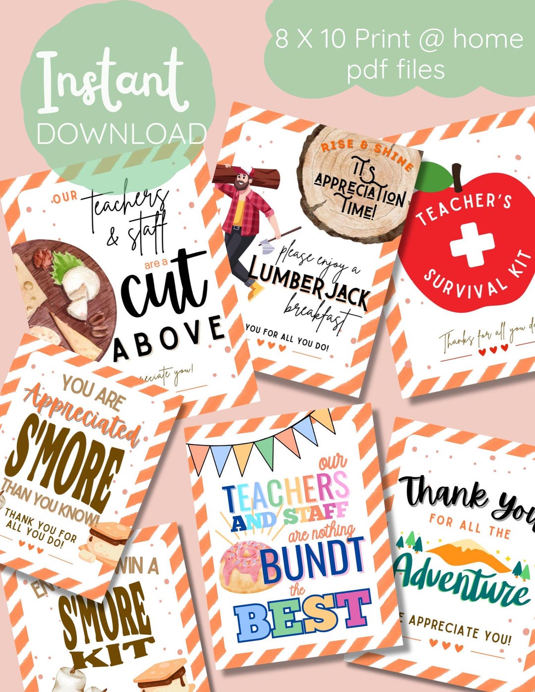 Teacher Appreciation Week Sign Bundle - Digital Download Instant Print ...
