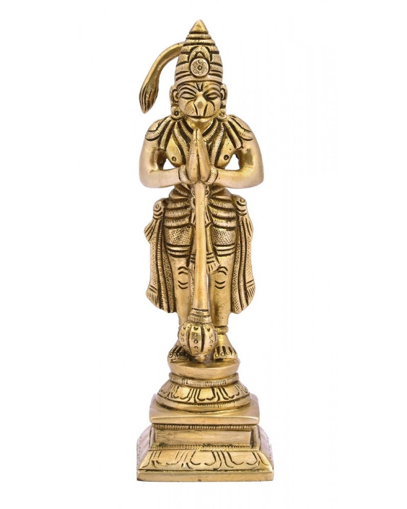 Lord Hanuman Joining Hand Standing with Gada Lord Hanuman Joining Hand Standing with Gada