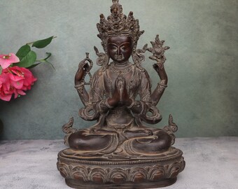 Handcrafted  Tibetan Buddhisht Tara Goddess Resin Statue| Tibetan Diety Sculpture for Spiritual Table Decor Showpiece Gift For  Home Decor