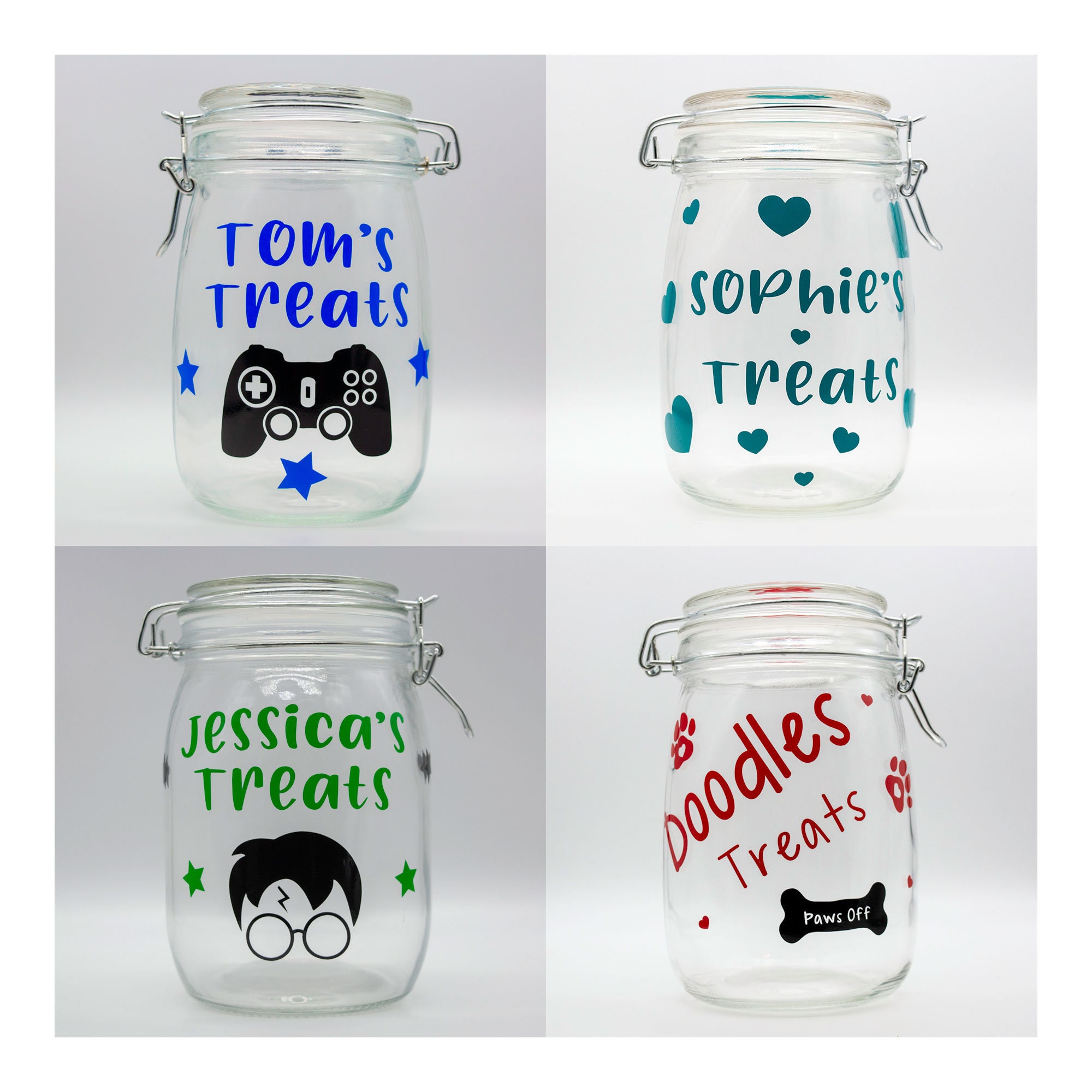 Personalised Sweets or Treats Jar Themed Glass Snack Jar Etsy UK
