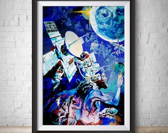 Vintage 1892 Flat Earth Map Movie World Map Modern Poster Art Fabric Decor X-340
