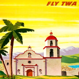 Poster Vintage TWA Los Angeles RF185 - 45x60 Cm - PostersAndCo - Neuf