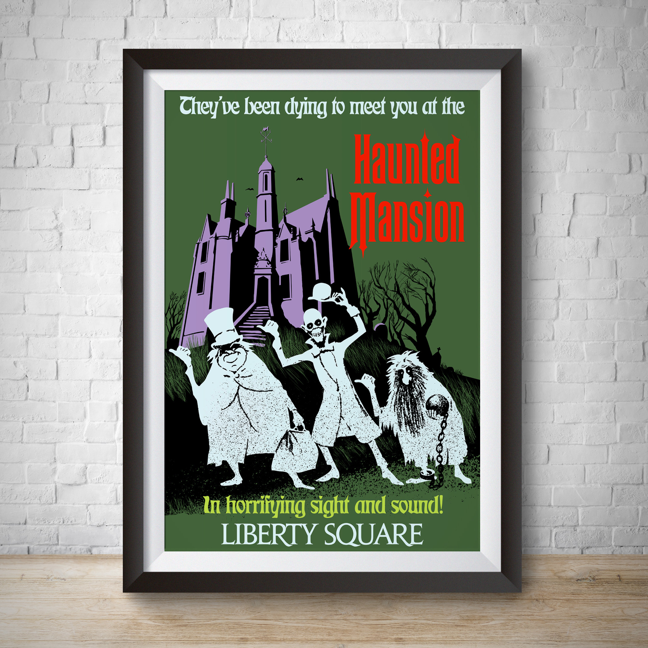 Discover Haunted Mansion Attraction Poster Liberty Square Disney World Vintage Disney Print Disney World Posters