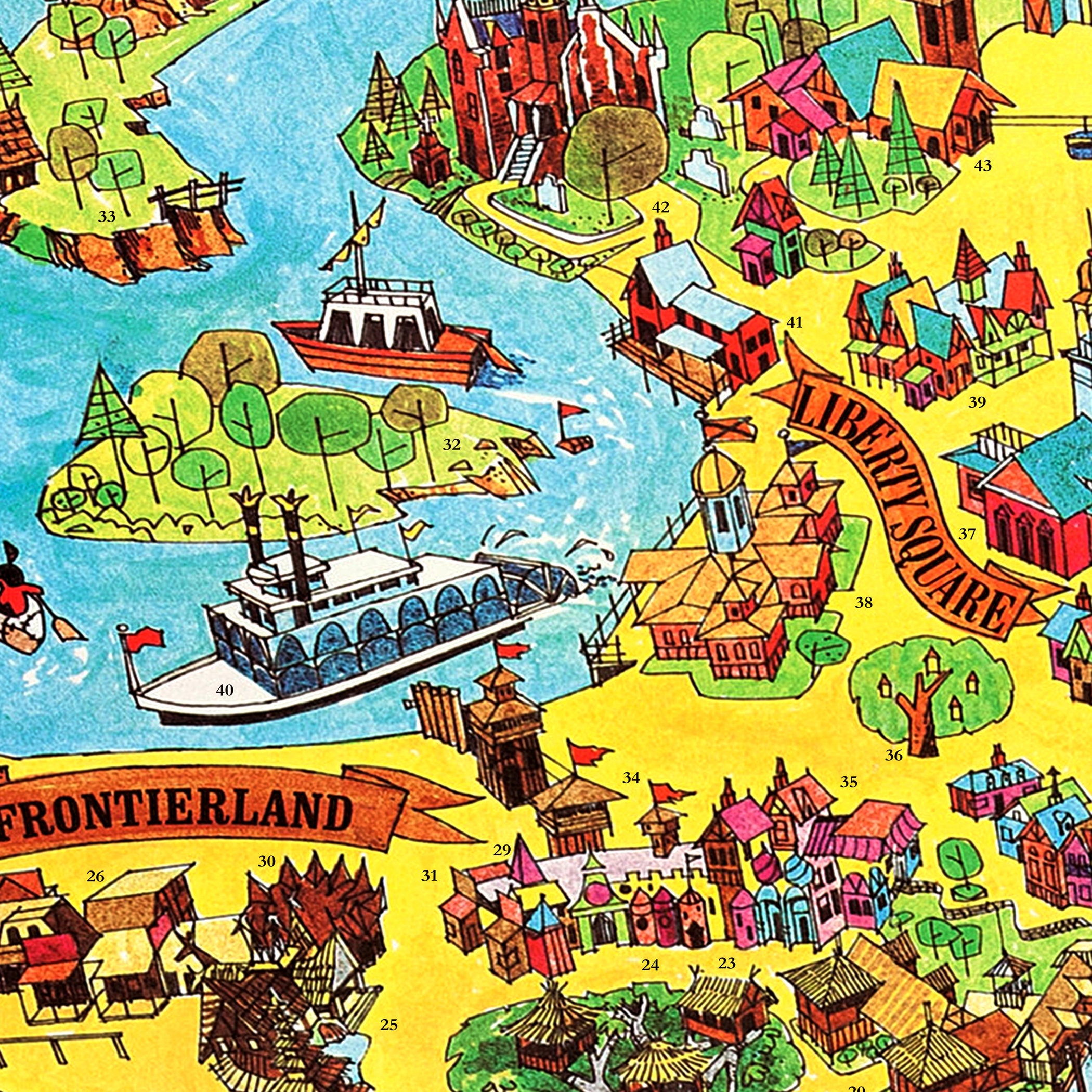 Magic Kingdom Map 1971 Disney World Map Disney Park Map Disney Etsy