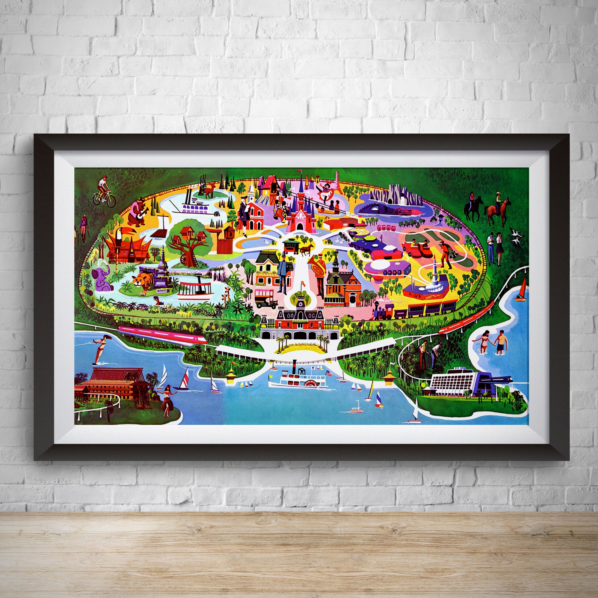 Disney World Map Wall Art Magic Kingdom Concept Map Disney Park Map Magic Kingdom Map | Etsy Norway