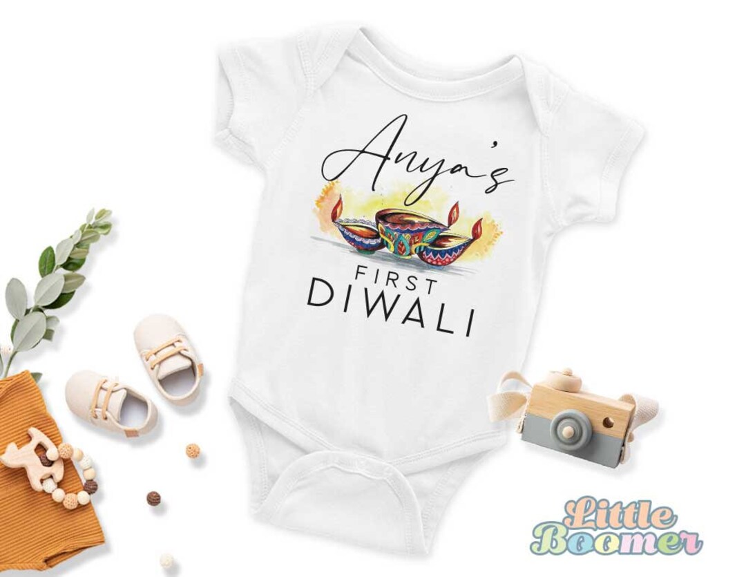 First Diwali Onesie®, Indian Baby Diwali Outfit, Custom Diwali Bodysuit
