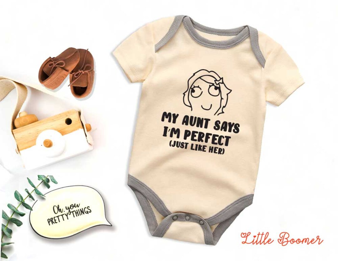 Auntie Onesies® My Aunt Says I'm Perfect Custom Print on Baby Onesies