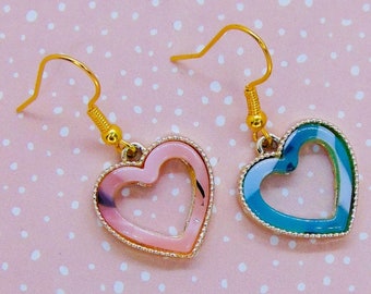 Heart Earrings, Valentines Jewellery, Love Heart, Romantic Present, Anniversary Gift, Heart Accessories, Cutesy Earrings, Adorable Jewelry