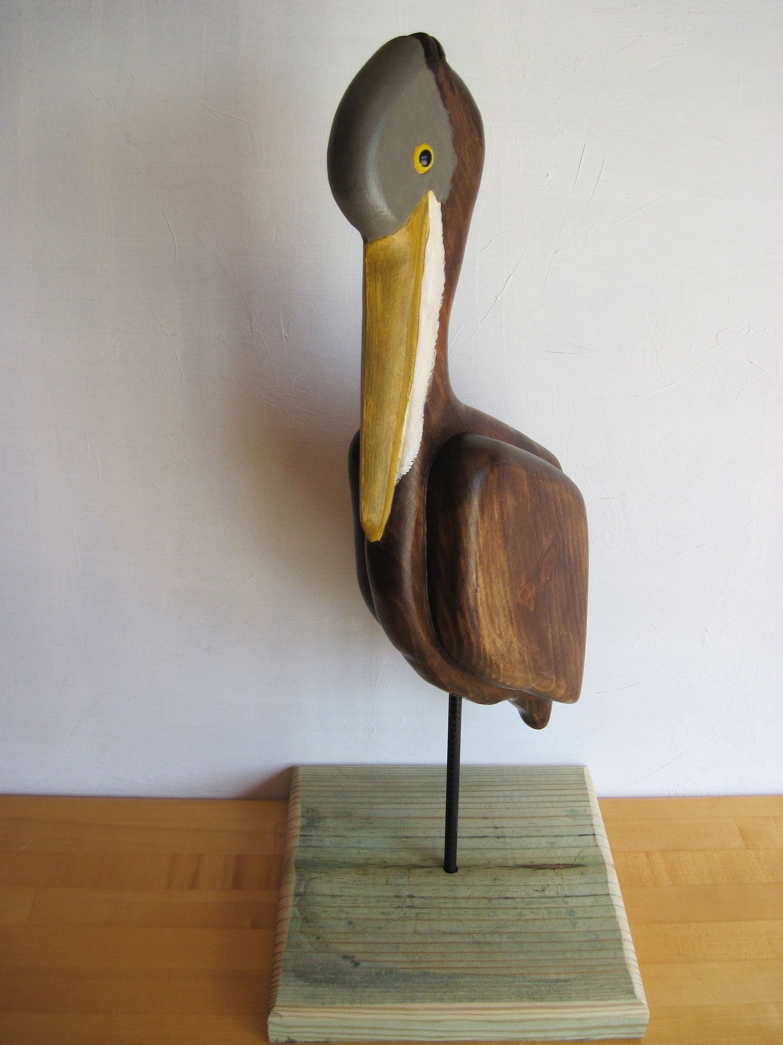 Hand Carved Pelican Sculpture / Brown Pelican / Unique Wood Etsy