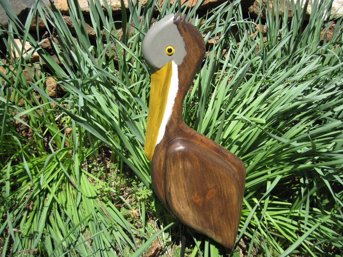 Hand Carved Pelican Sculpture / Brown Pelican / Unique Wood Etsy