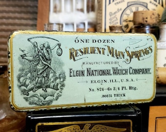Antique 1910 Elgin National Watch Company Lithographed Tin