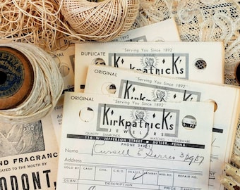 1950's Kirkpatrick's Jewelers Receipts (Quantity of your choice)