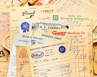 Surtido de facturas y recibos antiguos