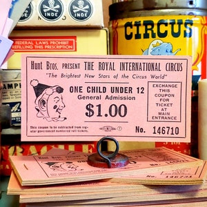 Vintage 1960s Hunt Bros. The Royal International Circus Tickets, Vintage Circus Tickets Collectibles Memorabilia