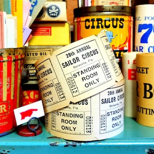 Entradas Vintage 1970s Sailor Circus, 28 entradas anuales de Sailor Circus de Sarasota, Florida. Recuerdos coleccionables de circo vintage